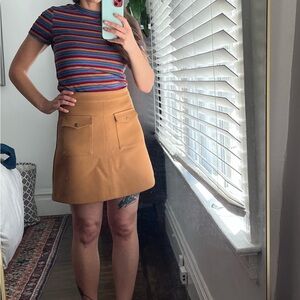 H&M Tan Mini A-Line Cargo Skirt